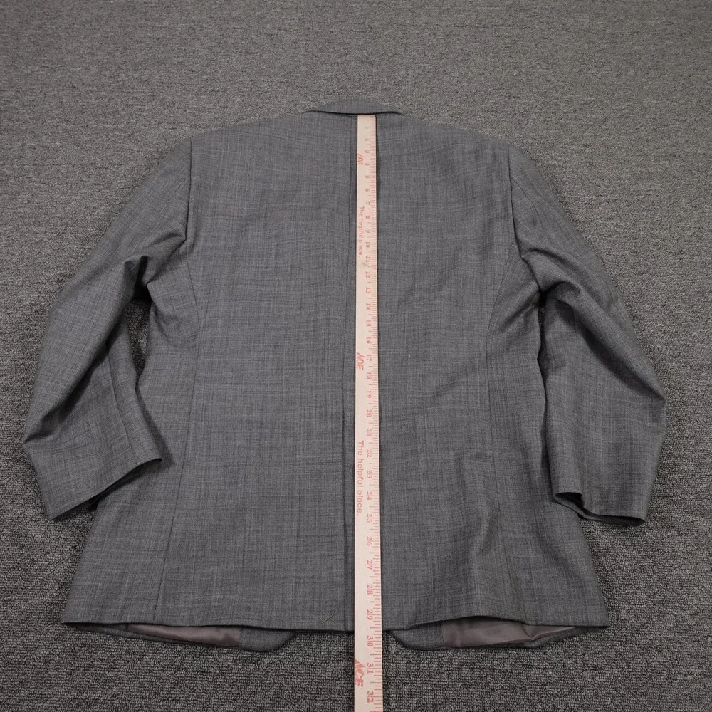 Chaps Blazer Mens 40S Gray Check Wool Suit Jacket 2 Button Business Formal